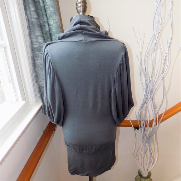 MUZZANGHEE Gray Cowl Neck Tunic Top Size Small - Picture 2 of 2